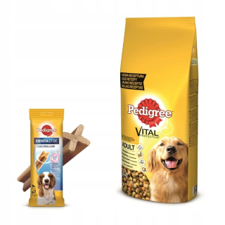 Krmivo pre psy - Pedigree Dospelá hydina, Zelenina 15kg + ZADARMO