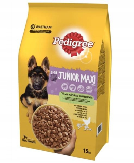 Suché krmivo pre psy granule - Rodokmeň junior maxi jedlo veľké plemená kuracie mäso 15 kg