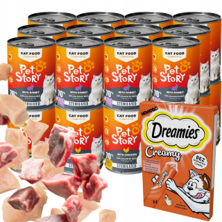 PETSTORY Mokré krmivo pre sterilizované mačky Kurča 400g