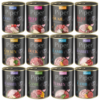 PIPER DOLINA NOTECI mokré krmivo pre psov, mix príchutí, 12 x 800g