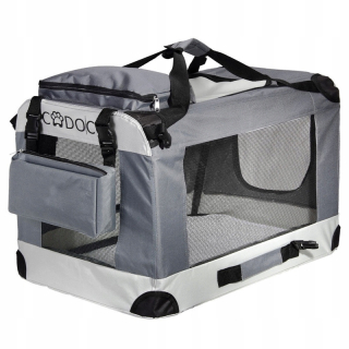Nosič psa Cadoca, čierny, odtiene sivej L 70 cm x 52 cm 52 cm