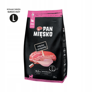 Panvica Mäso, teľacie a prepelice 20 kg pre šteňatá