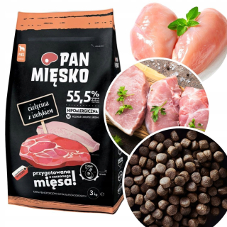 Krmivo pre psy - Mäsové telesné potraviny morčacie lupienky M 3 kg