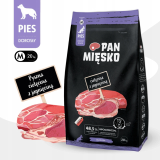 Pan Mięsko Suché krmivo pre starších psov, seniorov TEĽACIE JAHŇAČIE 20kg