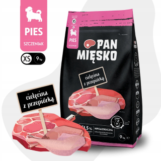 Pan Mięsko suché teľacie krmivo 9 kg