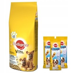 Krmivo pre psy - Pedigree Junior Veľký plemeno Kuracie Kuracie 15kg + ZADARMO