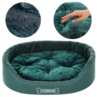 Pelech pre psa a mačku LOVEDOG, fľaškovo zelená, ohrádka, pelech S 50x40