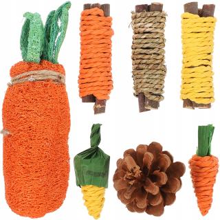 Hračka pre králika, morča - Pet Chew Stick Hrester Snacks Toy Rabbits 7 ks