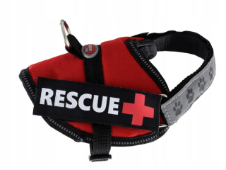 Postroj, popruh pre psa - Pet Nova Resue Láky pre psa červená M 55-65 cm