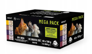 PET REPUBLIC Vreckové mokré krmivo pre mačky, mix príchutí 160 x 100g