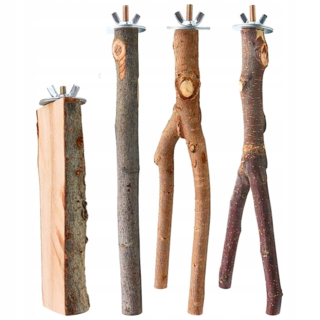 Hračka pre králika, morča - Platform Branch Tree Stand Bar Bird Hray 4 PCS