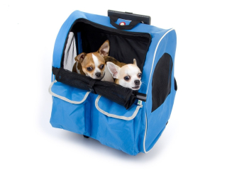 Prepravná taška pre psa - Batoh Travel Bag pre psov Cat + Blue Wheels