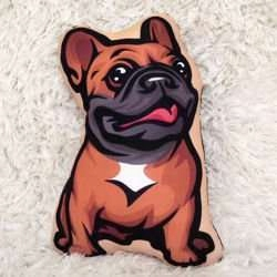 Vankúš hnedá francúzska buldog mini