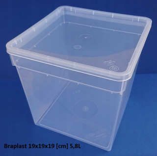 Nádoby na Braplast 19x19x19cm 5,8 l x10 ks