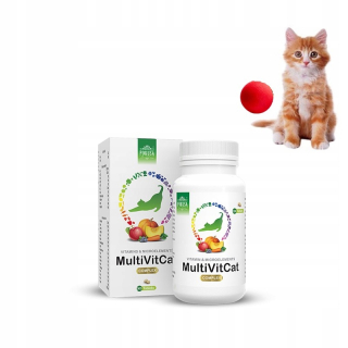 Pokušenie vitamínov vitamínov viacerých mačiek pre mačku
