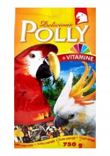 Krmivo pre papagáje - Polly chutné jedlo pre veľké papagáje 750g