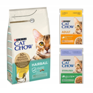 Granule pre mačky - Purina Cat Chow Hairball Chickken 1,5 kg