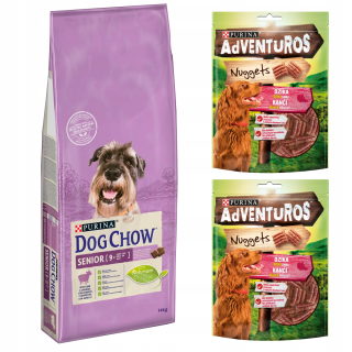 Krmivo pre psy - Purina Dog Chow Senior Lamb 14 kg + ZADARMO