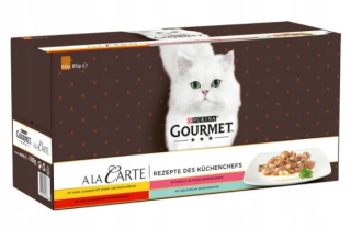 Konzerva pre mačky - Purina Gourmet Carte Zmiešajte príchute v omáčke 60x85g