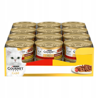 Konzerva pre mačky - Purina Gourmet Gold Karma Mix v omáčke24x85g