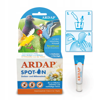 Vitamíny pre exotické vtáctvo - Quiko Ardap Spot-on-on 2x4ML Hmyz príprava