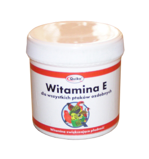 Vitamíny pre exotické vtáctvo - Quiko vitamín E 140 g zvyšuje plodnosť.