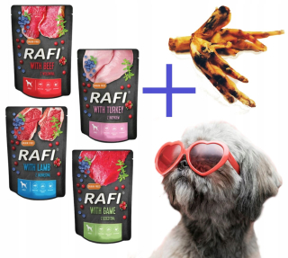 Konzervy mokré krmivo pre psa - Rafi Saszetka Mix 50x300G + bezplatný dokový fack