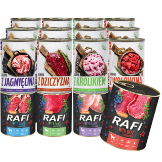 Konzervy mokré krmivo pre psa - Rafi tuf tuf mokra mix príchuť príchuť 24x800g