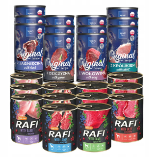 Mokré krmivo Rafi, mix príchutí, 0,4 kg