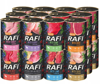 RAFI mokré krmivo pre psov MIX CHUTÍ 24x400g