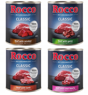 Krmivo pre psy - Rocco 24x800 Nemecký pes Karma 0% obilnín MIX FlaVORS