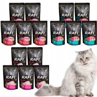 DOLINA NOTECI RAFI Mokré krmivo pre mačky, mix príchutí, 30 x 100g