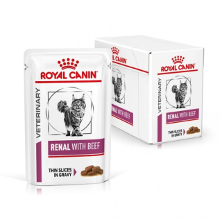 Konzerva pre mačky - Royal Canin Renal Feline s hovädzou mačkou 12 x 85 g