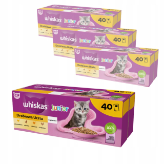 WHISKAS JUNIORSKÉ HYDINÉ HODY Z MIESU CHUTÍ V ŽELÉ PRE MAČIATKA 40x85g
