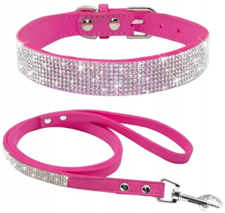 Obojok pre psa - LEASH + DOG GOLLAR RUGT ZIRTHOU CEKINS M