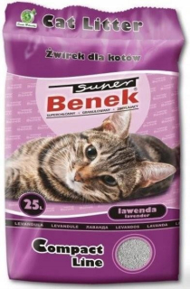 Podstielka pre mačky - Super Benek Compakt Lavender 25L Cat Gravel