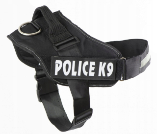 Postroj, popruh pre psa -  Harvas pre PSA políciu K9 čierna L (66-88 cm)