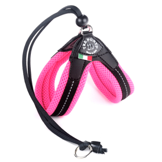 Vodítko, postroj pre mačku - Cat Tre Ponti 34-44 cm mäkká ružová 2