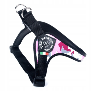 Postroje pre psa - Stredné psie rovnátka 54-69 cm Tre Ponti Pink Camo