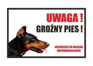 PVC Plaque Atte pozornosť psa Bad Dog plemeno 30x20 cm
