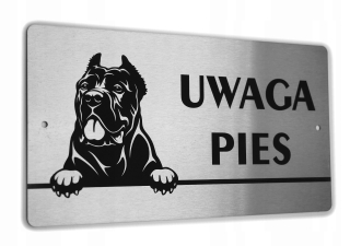 Tabuľka Inox - pozornosť - Cane Corso