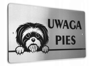 Tabuľka Inox - pozornosť - Shih Tzu