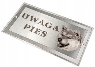 Výstražná doska Inox - pozornosť - Akita