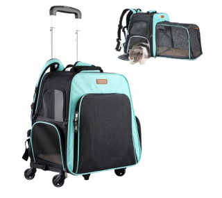 Prepravná taška pre psa - TRANSPORTER PRE PSA KOTA 2W1 Batoh s kolesami I118