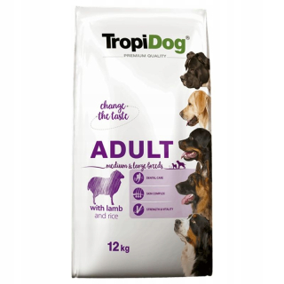 Suché krmivo pre psy granule - Tropidog Adult Ml Lamb Lamb 12 kg + zadarmo !!