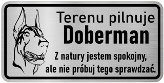 Pozornosť psom z nehrdzavejúcej dosky Doberman