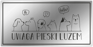 Pozor, zlá doska pre psov s menom nehrdzavejeného psa