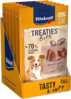 Maškrty pre psy - Vitakraft Treas Bity Liver 6x120g