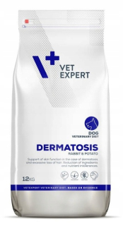 Suché krmivo pre psy granule - Vetexpert 4T veterinárna dermatóza Diet Diet Dermatis 12 kg králika