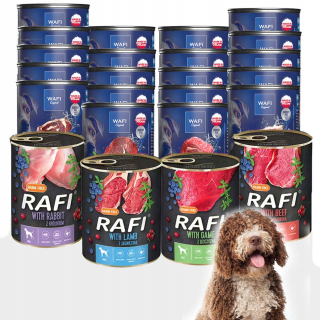 RAFI mokré krmivo pre psov MIX CHUTÍ 24x400g